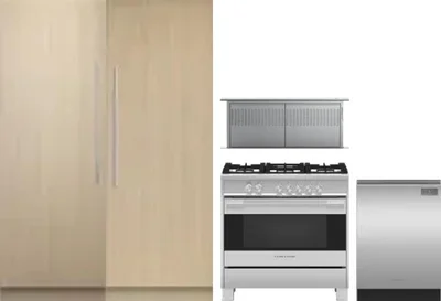 5 Piece Package Includes Refrigerator, Freezer, Range, Hood And Dishwasher